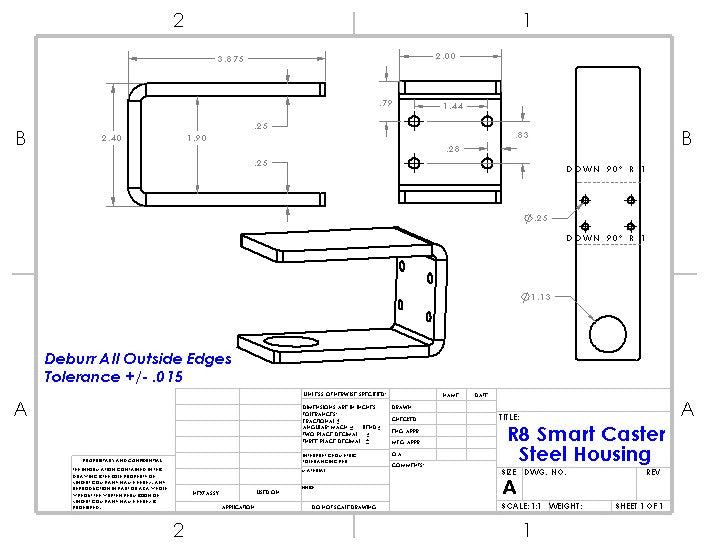One set includes - Four of the New R8 Smart Casters with all the mounting hardware included. Please Note before ordering: Due to high demand lead times to ship can be 2 weeks (or more) from receipt of order.